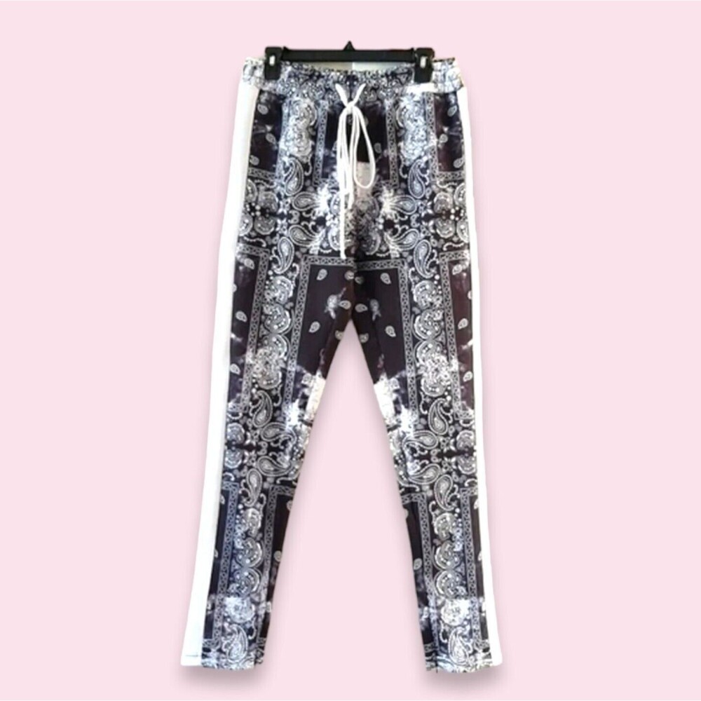 Rue 21 Joggers Pants Bleached Parsley Bandana Print Size S